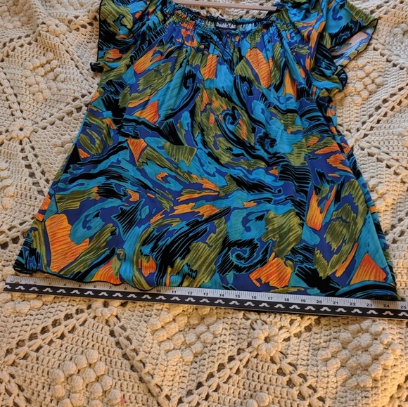 Colorful flowy luau shirt Double Take size 1x - Picture 5 of 7